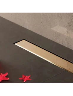 Caniveau de douche sans cadre en or plaqué 24 carats FRAMELESS LINE-55 cm--