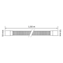 Canne de vidange pour machine à laver 1,5m Somatherm