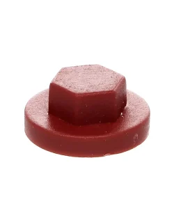 Capuchon plastique Vis Diamètre 6.3 Surplat 10 RAL8012 brun rouge - 30 pièces