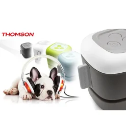 Carillon Bleu THOMSON Sonnette porte MP3 16 GB et Flash portée Sans Fil 300m