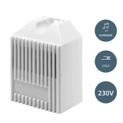 Carillon filaire en 230 V à câbler avec bouton d'appel non fourni - Avidsen - 102313