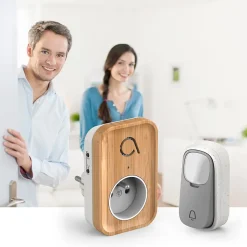 Carillon sans fil sans pile branchement sur prise 230 V technologie Kinétic Bamboo Plug - Avidsen - 102513