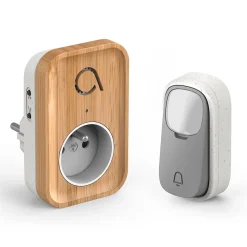 Carillon sans fil sans pile branchement sur prise 230 V technologie Kinétic Bamboo Plug - Avidsen - 102513