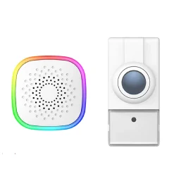 Carillon USB avec Flash LED Multi couleur et bouton de sonnette sur piles