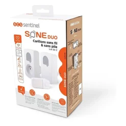 Carillons - SCS SENTINEL - SONE DUO - Sans fil et sans pile - Lot de 2 - Portée 150+50 metres - Auto-alimenté