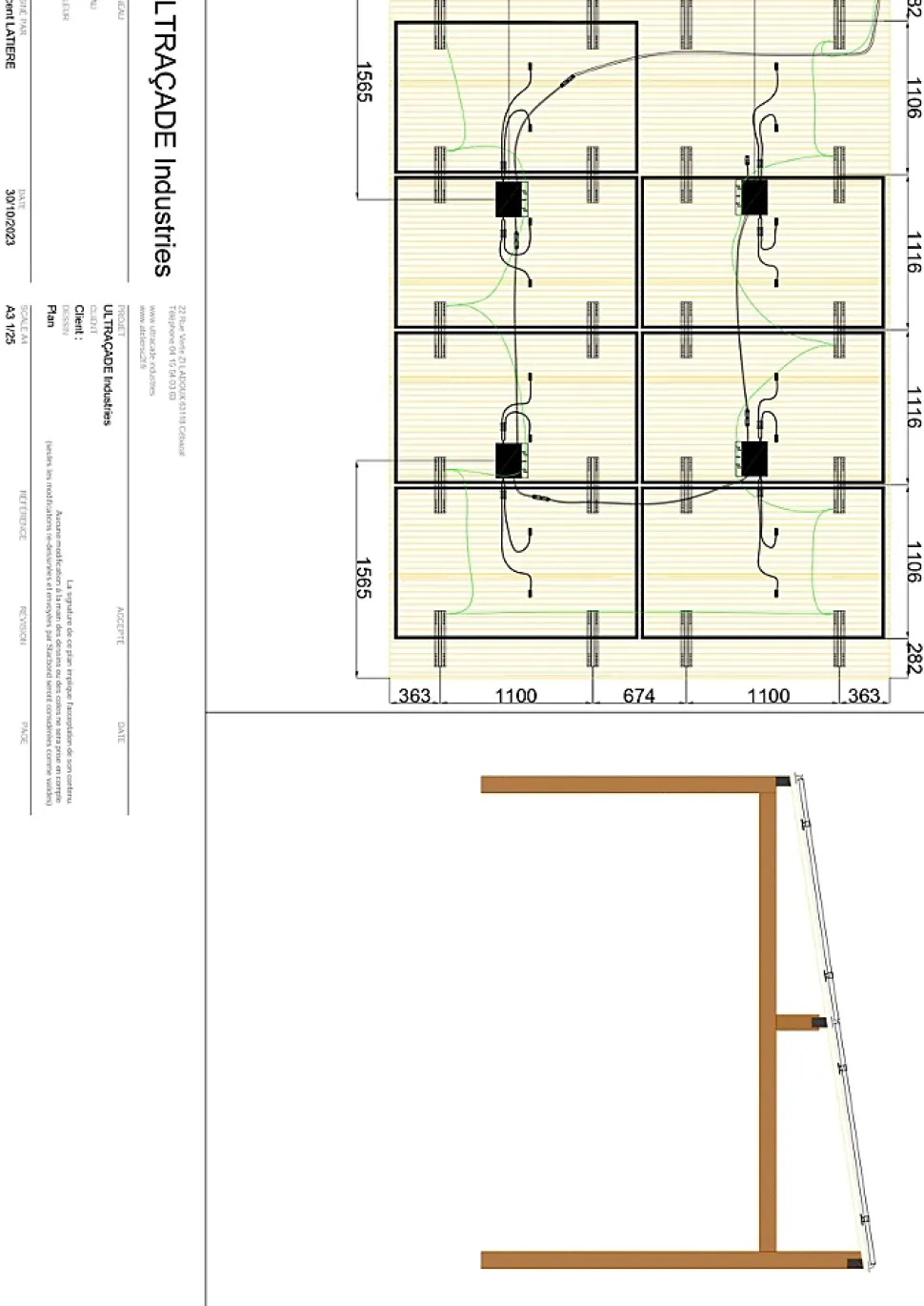 Carport solaire avec panneaux photovoltaïques design 3000 Ultrawatt