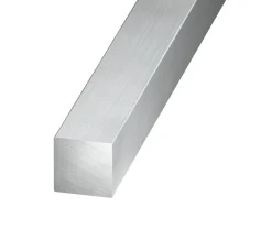 Carré aluminium brut 6 x 6 mm, 1 m Argent
