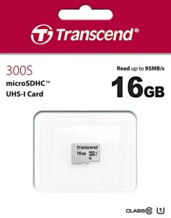 Carte mémoire microSDHC 16GB 300S Transcend