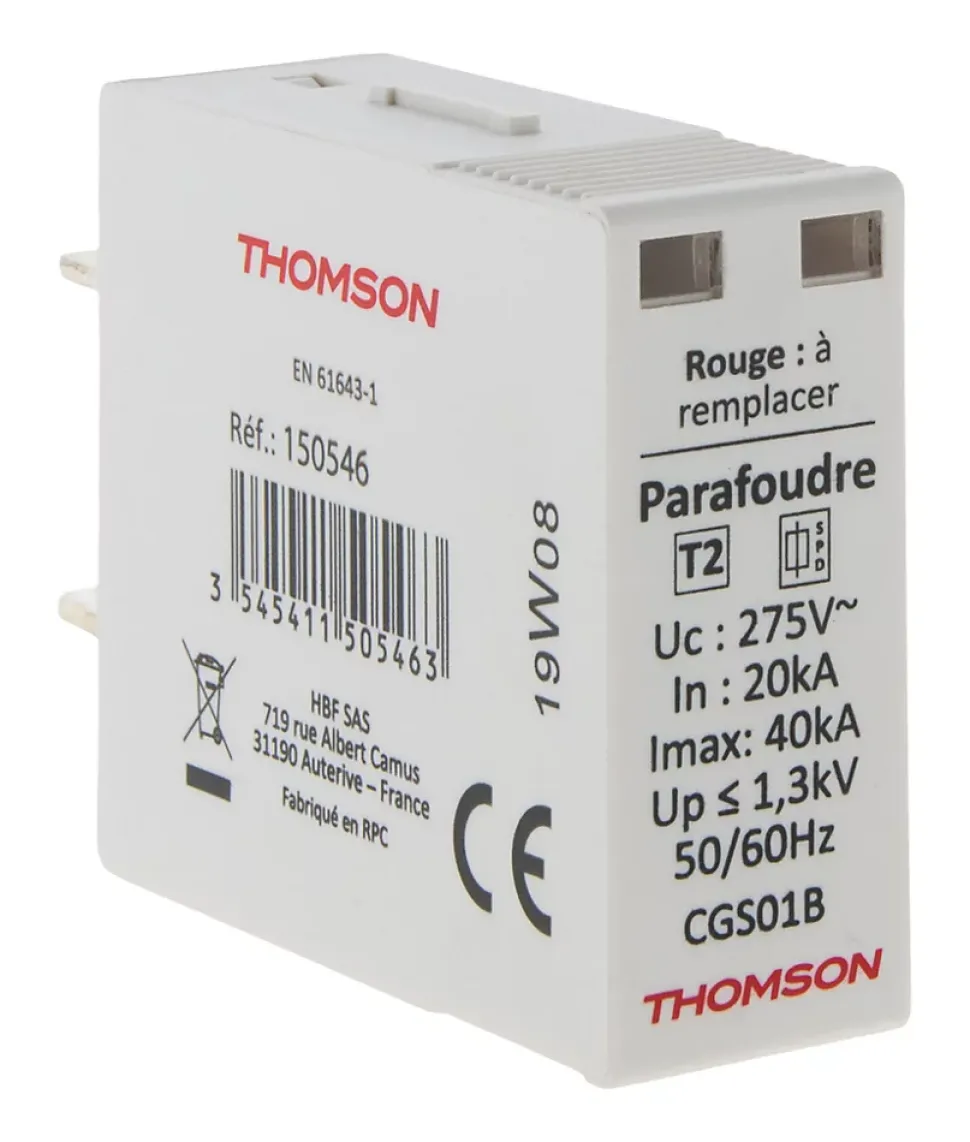 Cartouche rechange parafoudre modulaire Thomson