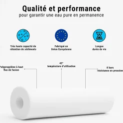 Cartouches anti-sédiments 9' 3/4 lot de 6 filtre à eau sous évier - 50 µm