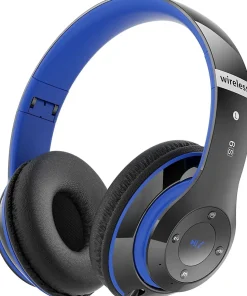 Casque Bluetooth sans Fil 40 Heures avec Microphone HD Intégré bleu noir
