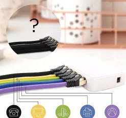 CAT8 BK 1m Câble Ethernet SFTP 2000MHz Transmission de données 40Gb Réseau LAN Internet Connecteurs en or RJ45 Duronic