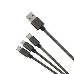 Câble 3 en 1 Lightning/Micro/USB-C GAO