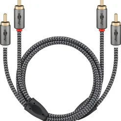 Câble audio 2 RCA mâles gold 1 mètre GOOBAY