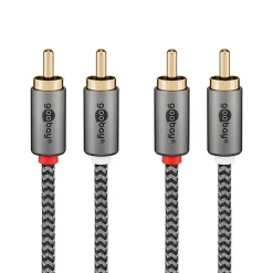 Câble audio 2 RCA mâles gold noir 5 m GOOBAY