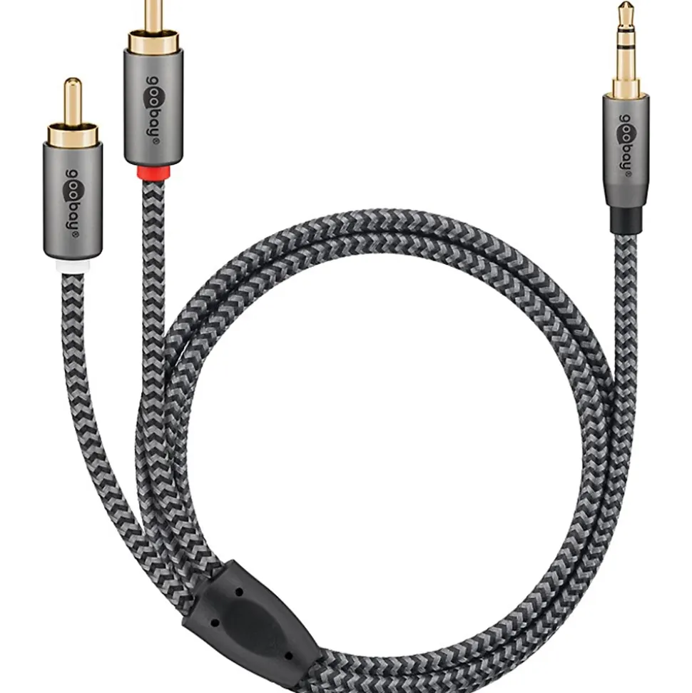 Câble audio Jack 3.5 - 2 RCA mâles 2 m GOOBAY