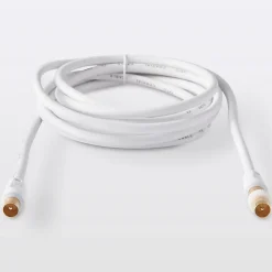 Câble coaxial Mâle / Femelle + adaptateur Mâle / Mâle blanc Blyss Or, 3 m