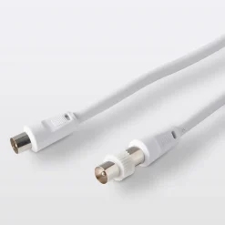 Câble coaxial Mâle / Femelle + adaptateur Mâle / Mâle blanc Blyss, 3 m