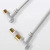Câble coaxial Mâle / Femelle + adaptateur Mâle / Mâle coudé blanc Blyss Or, 1.5 m