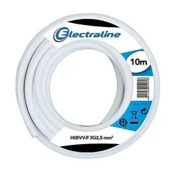 Câble domestique H05VV-F blanc 2,5mm² 10m - ELECTRALINE - 20607085J