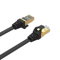 Câble Ethernet CAT 7 1m S/STP plat noir UNITEK