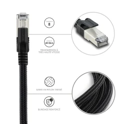 Câble Ethernet RJ45 CAT 8 mâle/mâle tressé - S/FTP 3 m - Metronic 395631