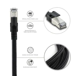 Câble Ethernet RJ45 CAT 8 mâle/mâle tressé - S/FTP 5 m - Metronic 395631