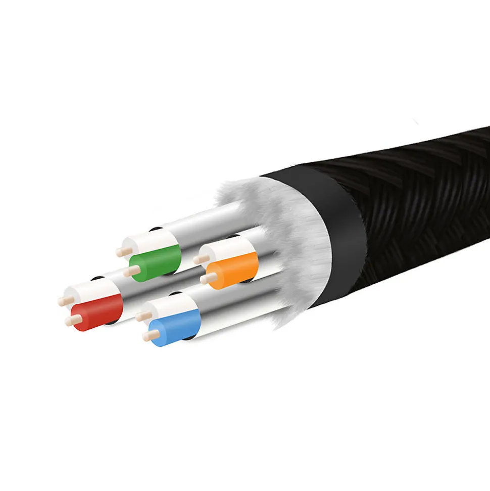 Câble Ethernet RJ45 CAT 8 mâle/mâle tressé - S/FTP 10 m - Metronic 395631