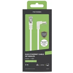 Câble Ethernet RJ45 CAT 6a mâle/mâle coudé - FTP 3 m - Metronic 395527