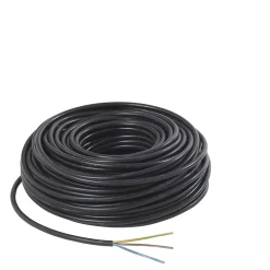 Câble électrique flexible H05VVF 3x1,5 mm² Noir - 50 m