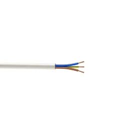 Câble électrique flexible H03VVF 3x0,75 mm² Blanc - 25 m