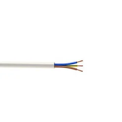 Câble électrique flexible H03VVF 3x0,75 mm² Blanc - 5 m