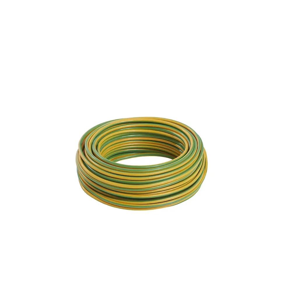 Câble électrique H07VR 6 mm² Jaune/vert - 25 m