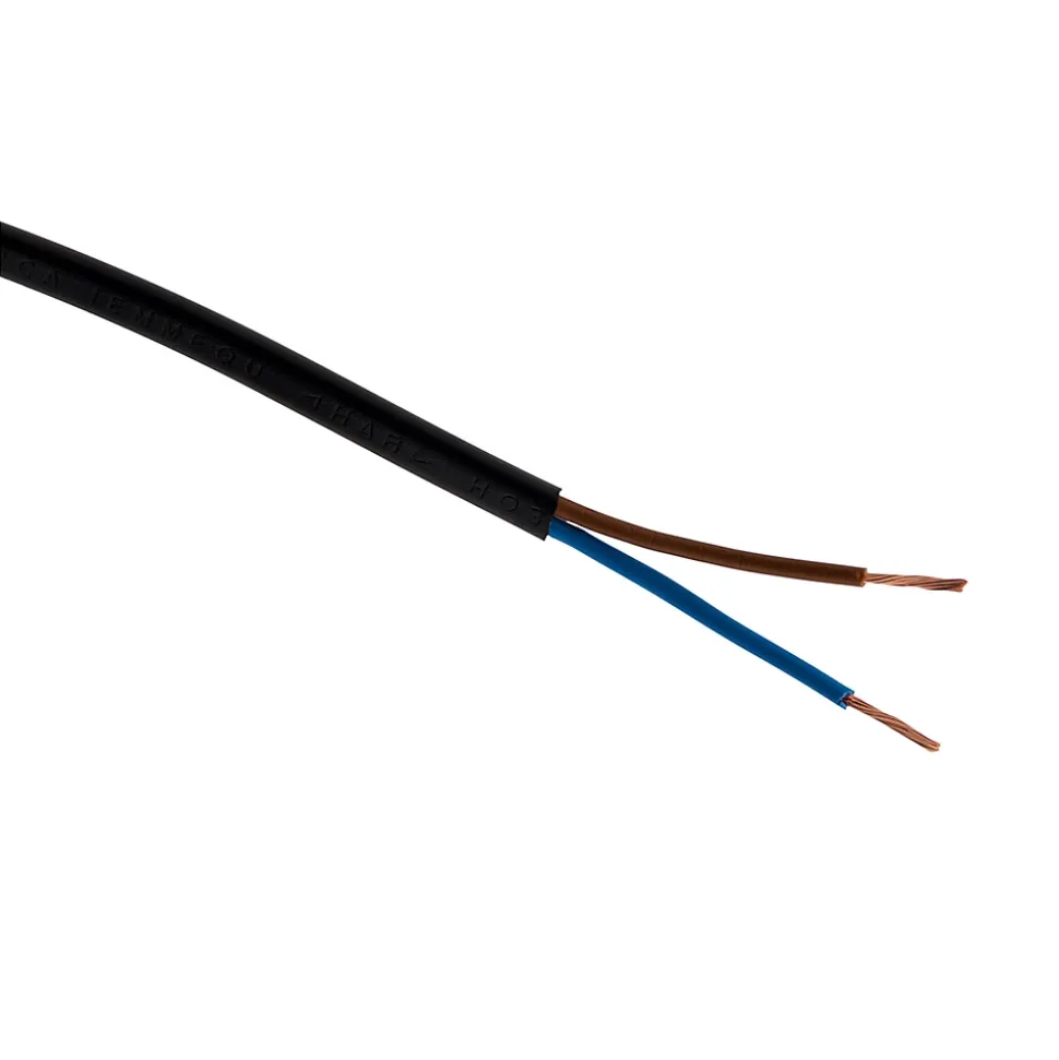 Câble électrique H03VVH2F 2x0,75mm² noir 5m Zenitech