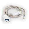 Câble Électrique Plat Couleur Lin Beige ClairPrémonté avec Fiche et InterrupteurPrêt à Installer