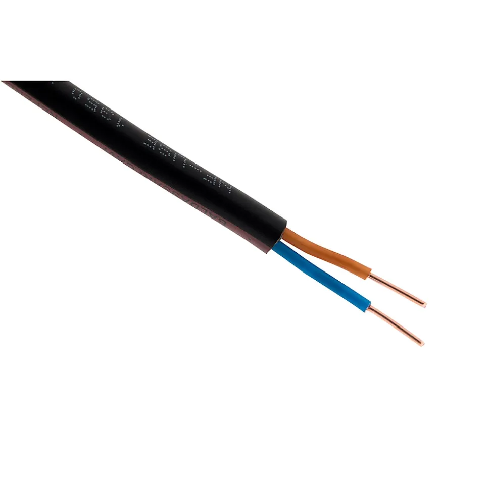 Câble électrique U1000 R2V 2x1,5mm² noir 100m Zenitech