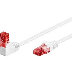 Câble RJ45 Cat6 coudé blanc 1 mètre GOOBAY