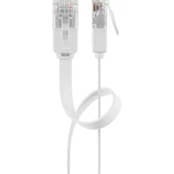 Câble RJ45 Cat6 2m non Blindé plat Blanc GOOBAY