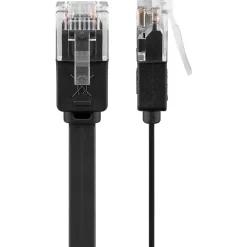 Câble RJ45 Cat6 15m non Blindé plat Noir GOOBAY