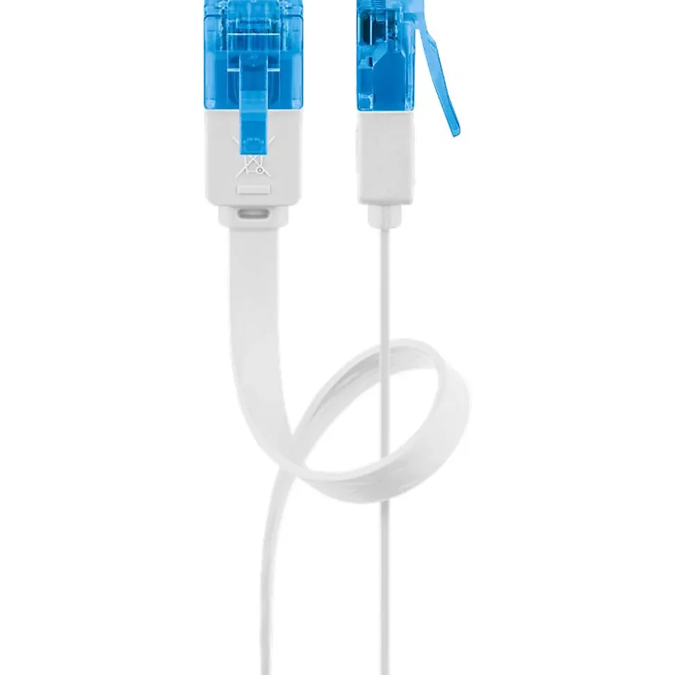 Câble RJ45 Cat6a plat blanc 10 m GOOBAY