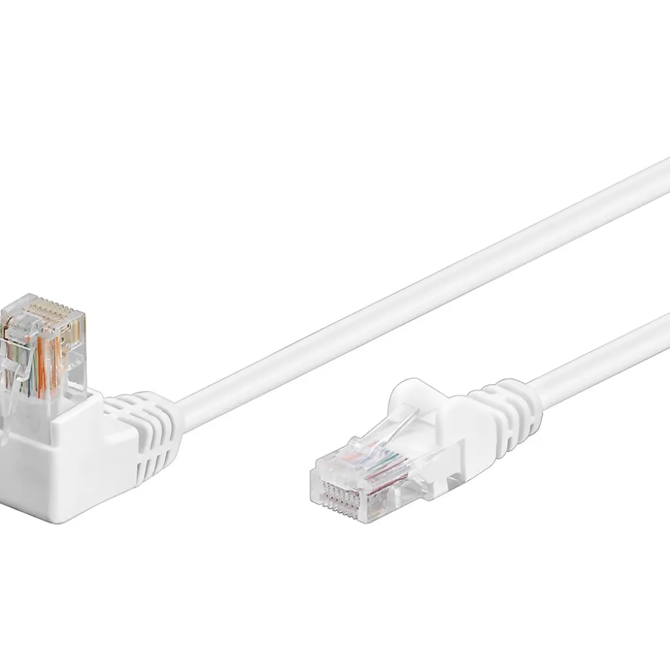 Câble RJ45 Cat5e coudé blanc 25cm GOOBAY