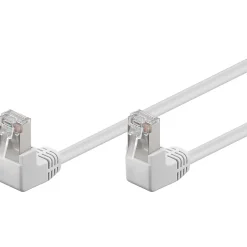 Câble RJ45 Cat5e coudé blindé blanc 50cm GOOBAY