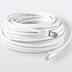 Câble RJ45 Mâle / Mâle blanc Blyss Or, 20 m
