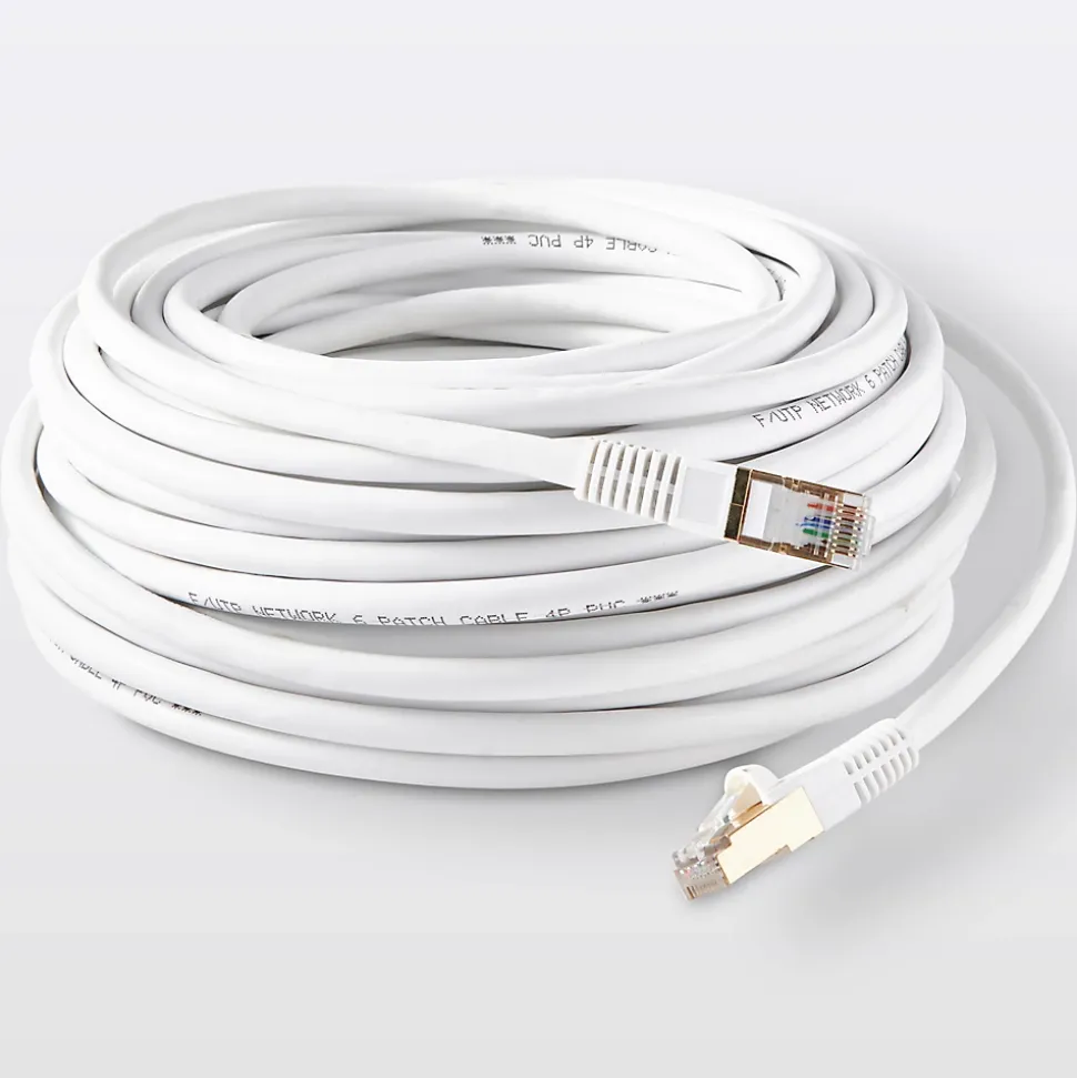 Câble RJ45 Mâle / Mâle blanc Blyss Or, 20 m