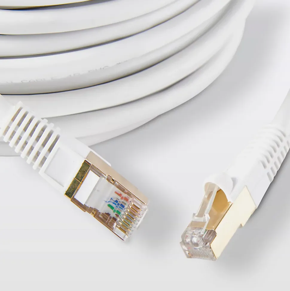 Câble RJ45 Mâle / Mâle blanc Blyss Or, 20 m
