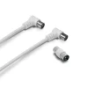 Câble TV coaxial 9,52 mm coudé mâle/fem. + adaptateur 9,52 mm - Metronic 338008