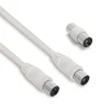 Câble TV coaxial 9,52 mm mâle/fem.+adaptateur mâle/mâle 2 m - Metronic 338004