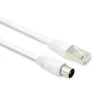 Câble TV coaxial 9,52 mm mâle/RJ45 mâle 5 m - blanc