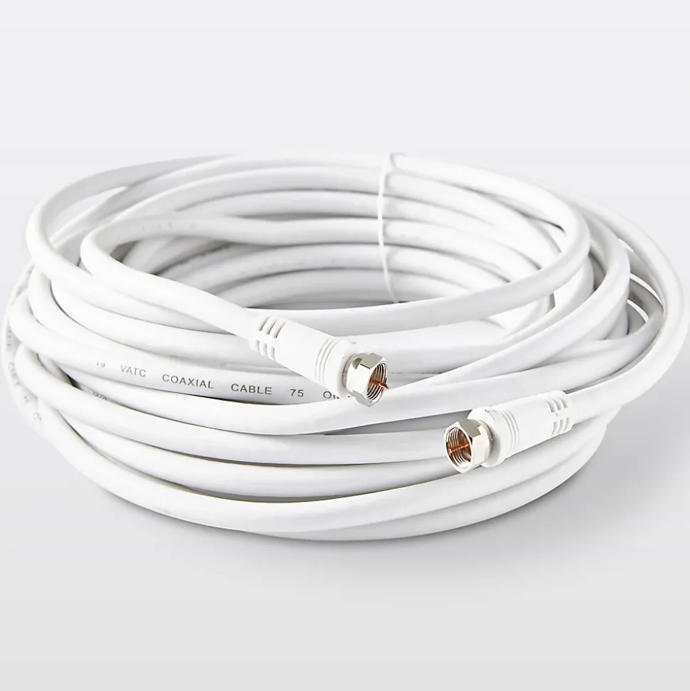 Câble type F 3C2V Mâle / Mâle blanc Blyss, 10 m