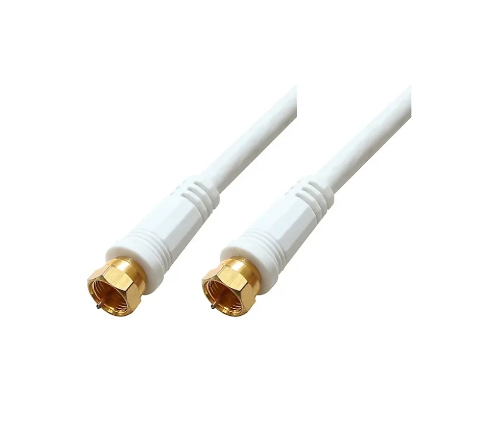 Câble Type F Mâle / Mâle blanc, Doré Blyss, 1.5 m